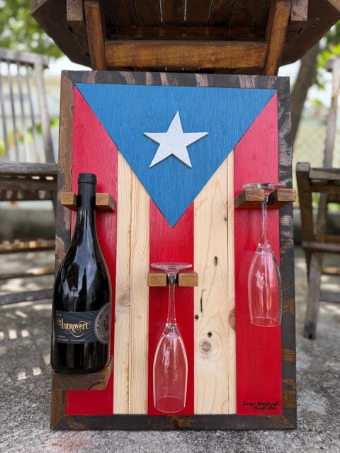 Puerto Rico Flag Wine Rack