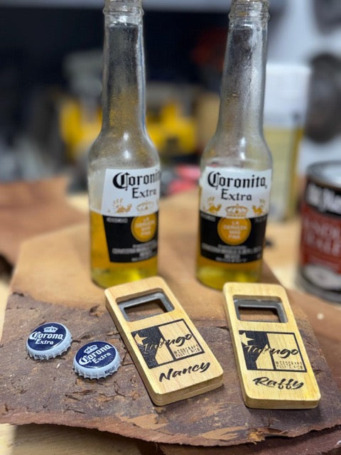 Personalized Wood Bottle Opener Gift | Custom Engraved Name Beer Opener