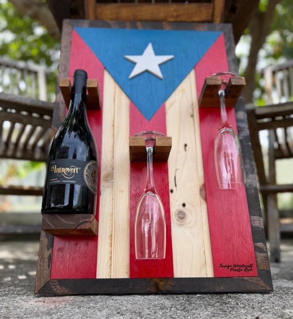 Puerto Rico Flag Wine Rack