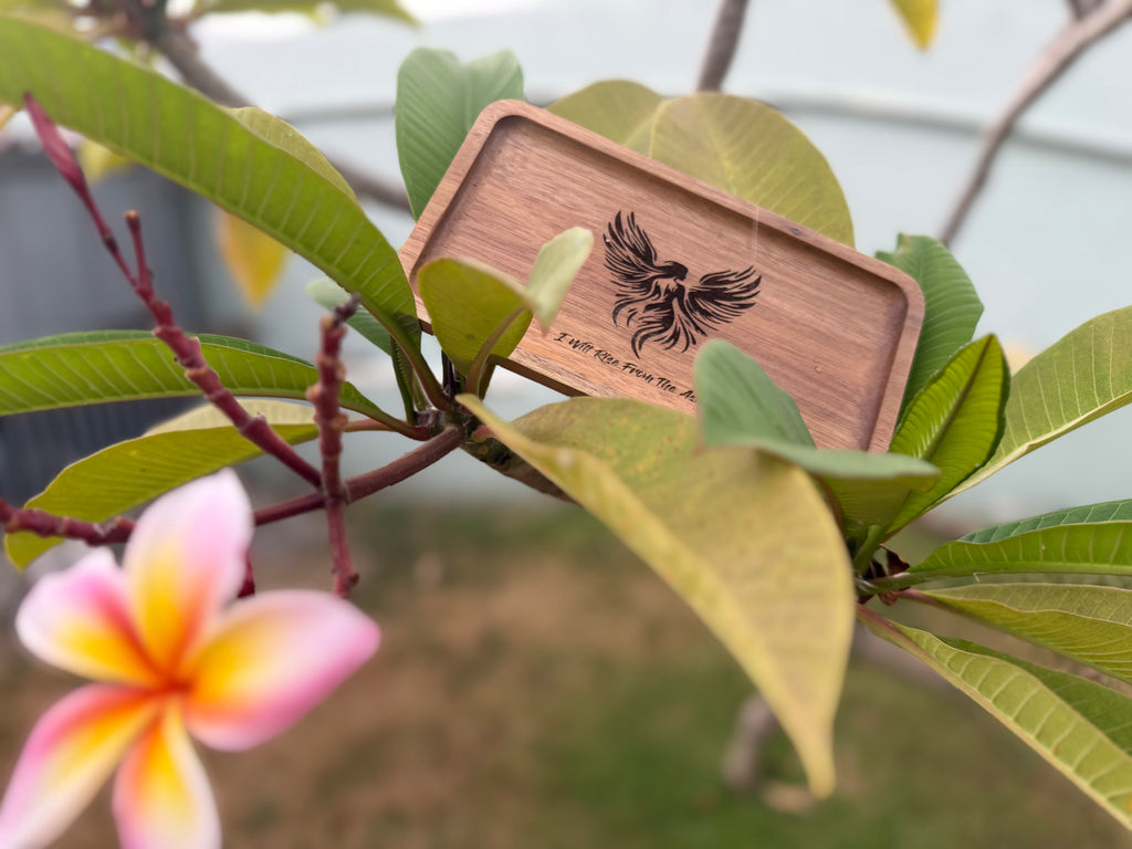 Custom Engraved Wood Tray | Personalized Quote & Photo Valet Tray | Motivational Gift