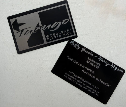 Custom Laser Engraved Metal Business Card | Personalized Logo Matte Black Design