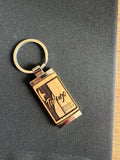 Custom Engraved Wood Keychain | Personalized Metal Wood Keyring | Logo Gift
