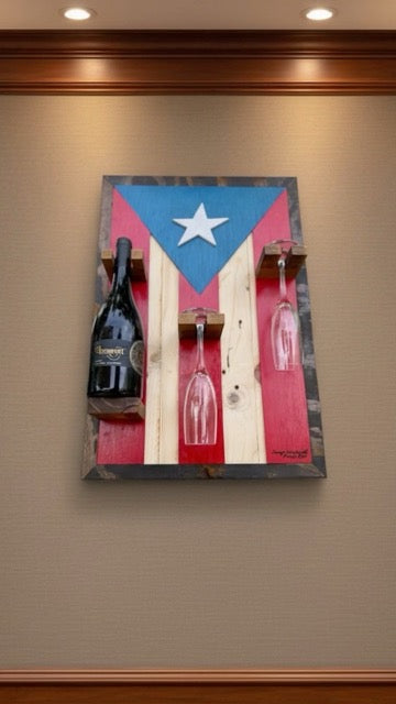 Puerto Rico Flag Wine Rack