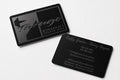 Custom Laser Engraved Metal Business Card | Personalized Logo Matte Black Design