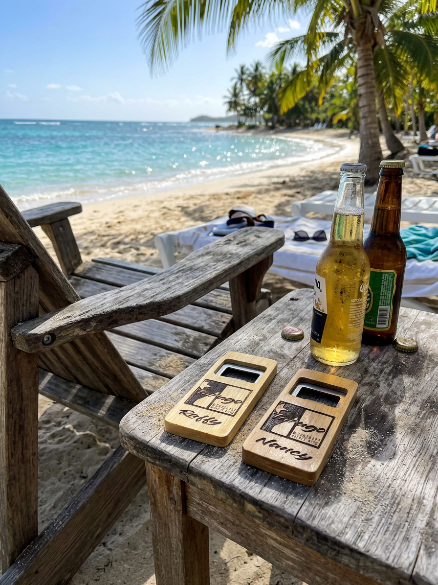 Personalized Wood Bottle Opener Gift | Custom Engraved Name Beer Opener