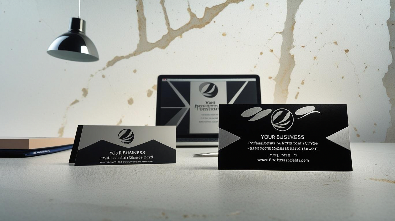 Custom Laser Engraved Metal Business Card | Personalized Logo Matte Black Design