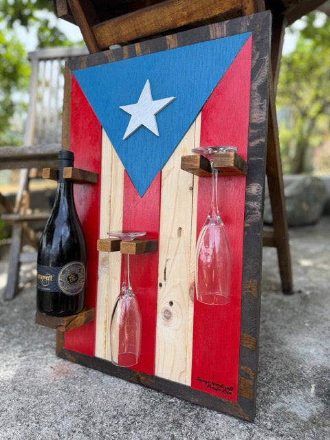 Puerto Rico Flag Wine Rack