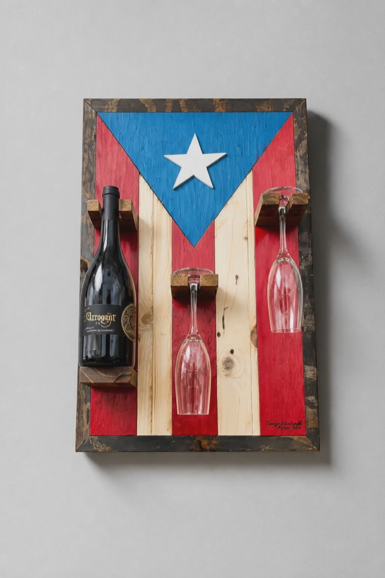 Puerto Rico Flag Wine Rack
