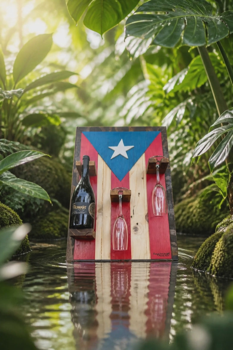 Puerto Rico Flag Wine Rack